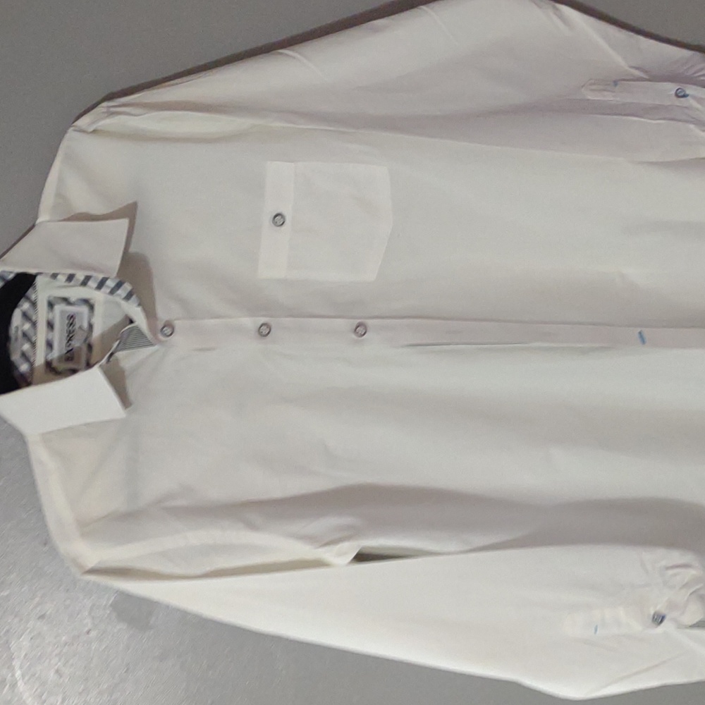 EXPRESS Men's medium fitted shirt White